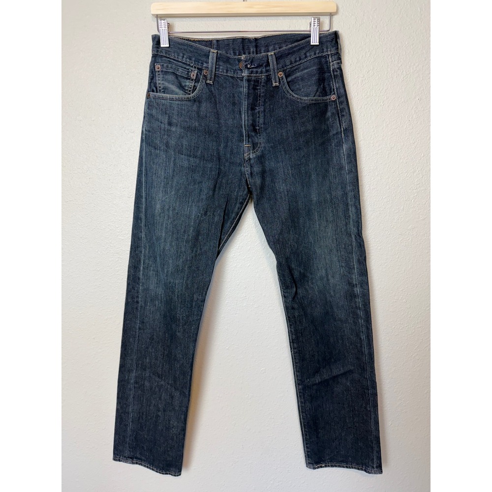 Levis 501 Original Fit Jeans Mens W29 L30 Dark Wash Indigo Blue Denim 00501-0536